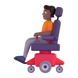 Person in motorized wheelchair